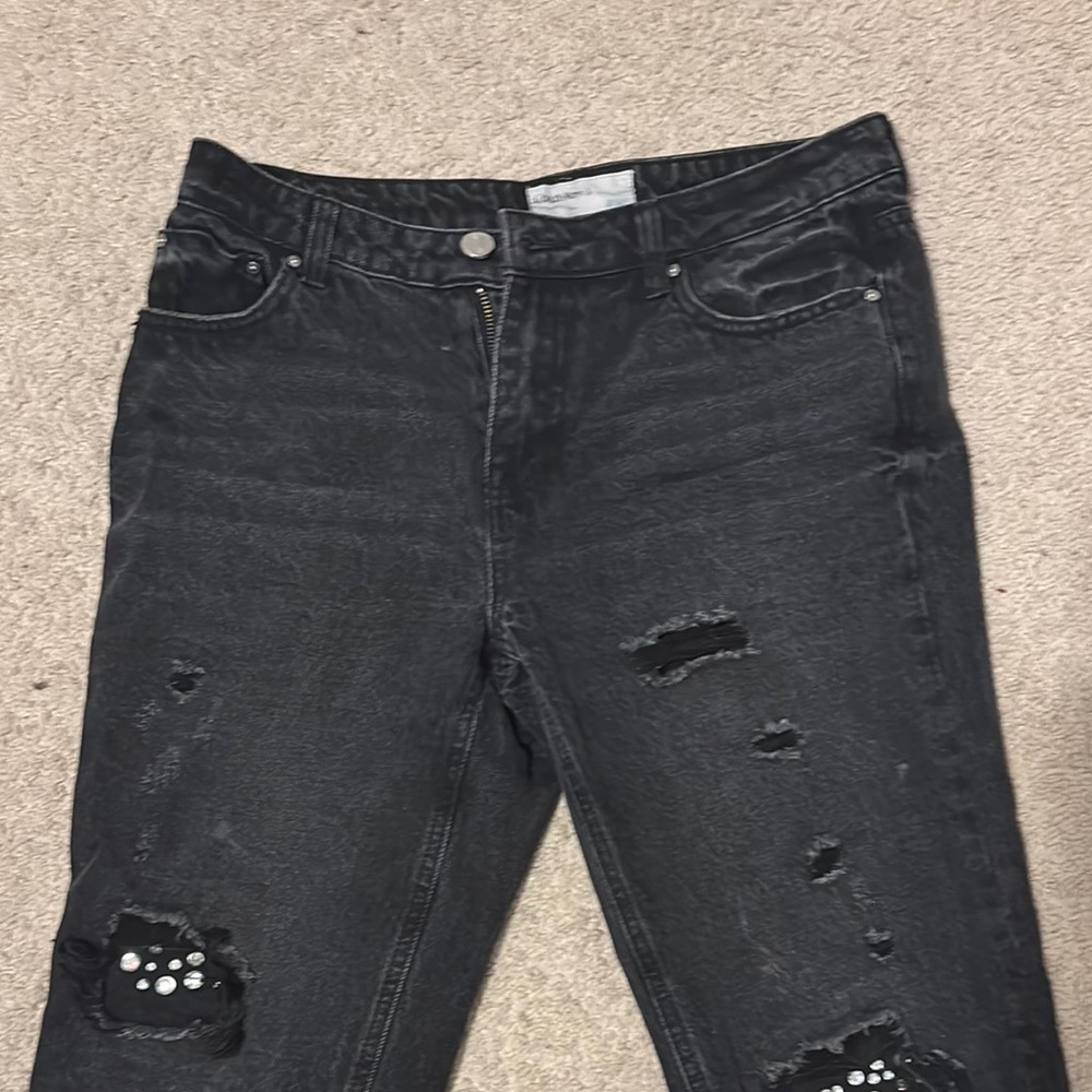 Women's Black Distressed Jeans